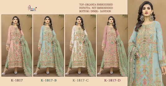 1817 Shree Fabs Organza Pakistani Salwar Suits