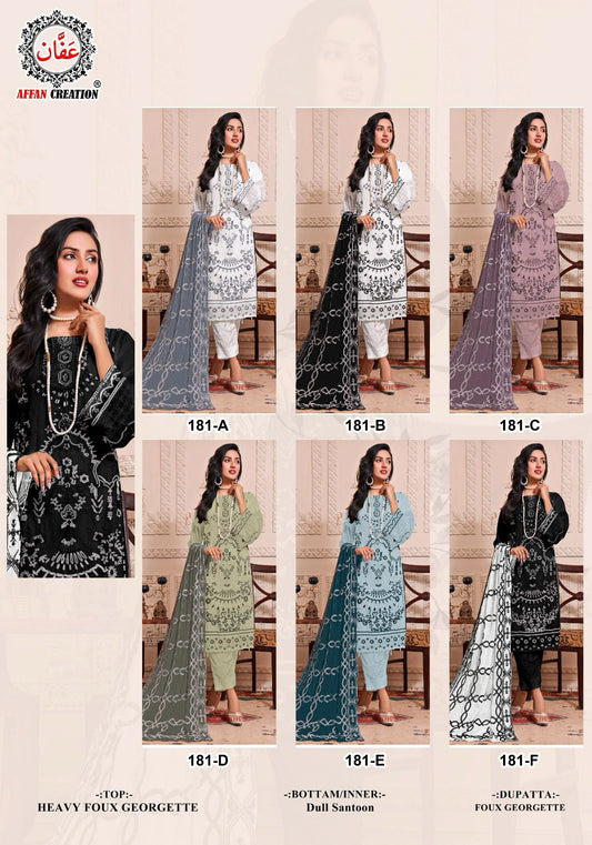 181 Affan Creation Fox Georgette Pakistani Salwar Suits