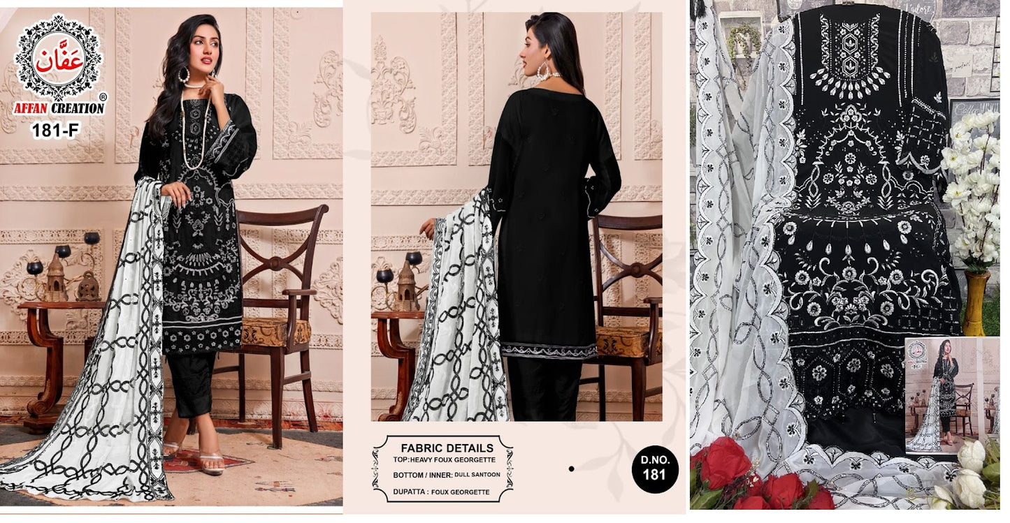 181 Affan Creation Fox Georgette Pakistani Salwar Suits