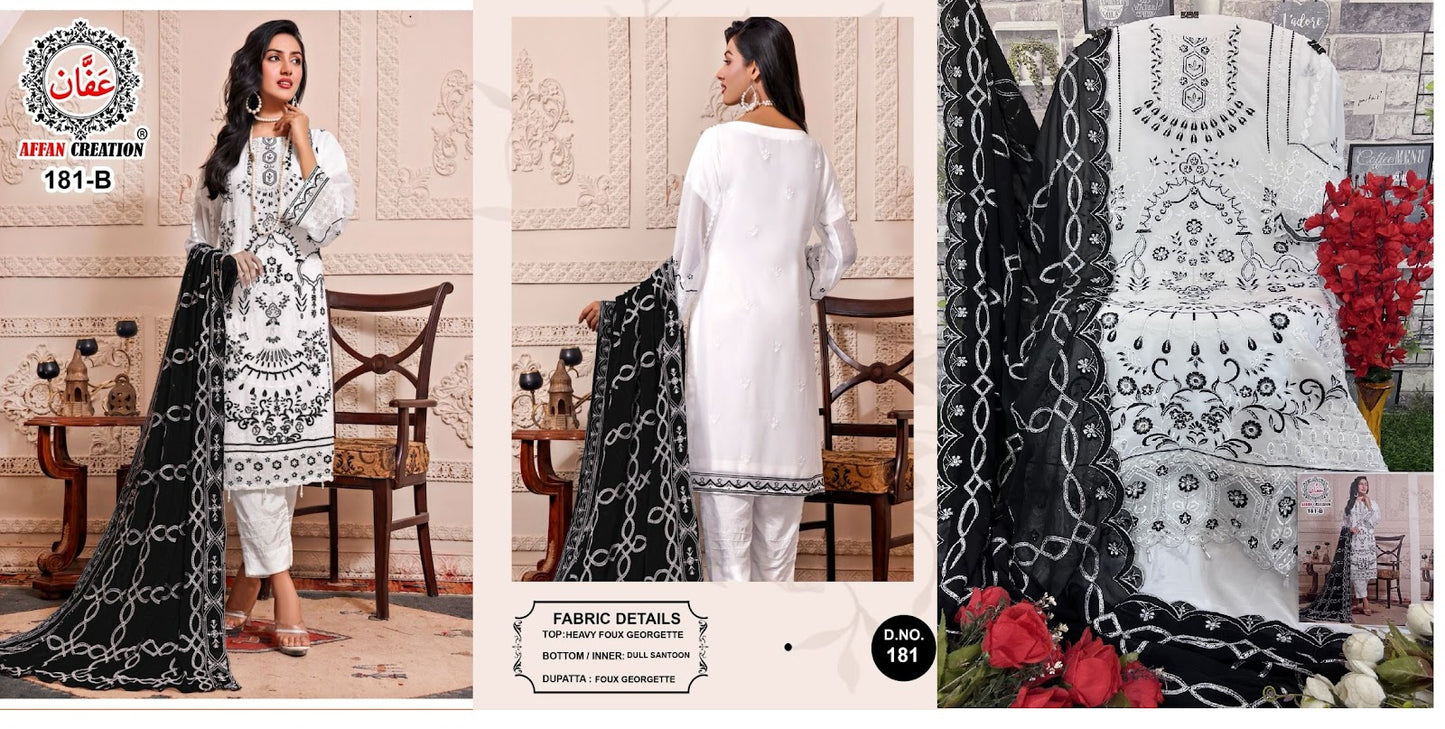 181 Affan Creation Fox Georgette Pakistani Salwar Suits