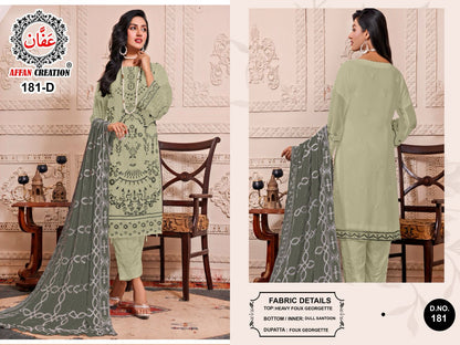 181 Affan Creation Fox Georgette Pakistani Salwar Suits