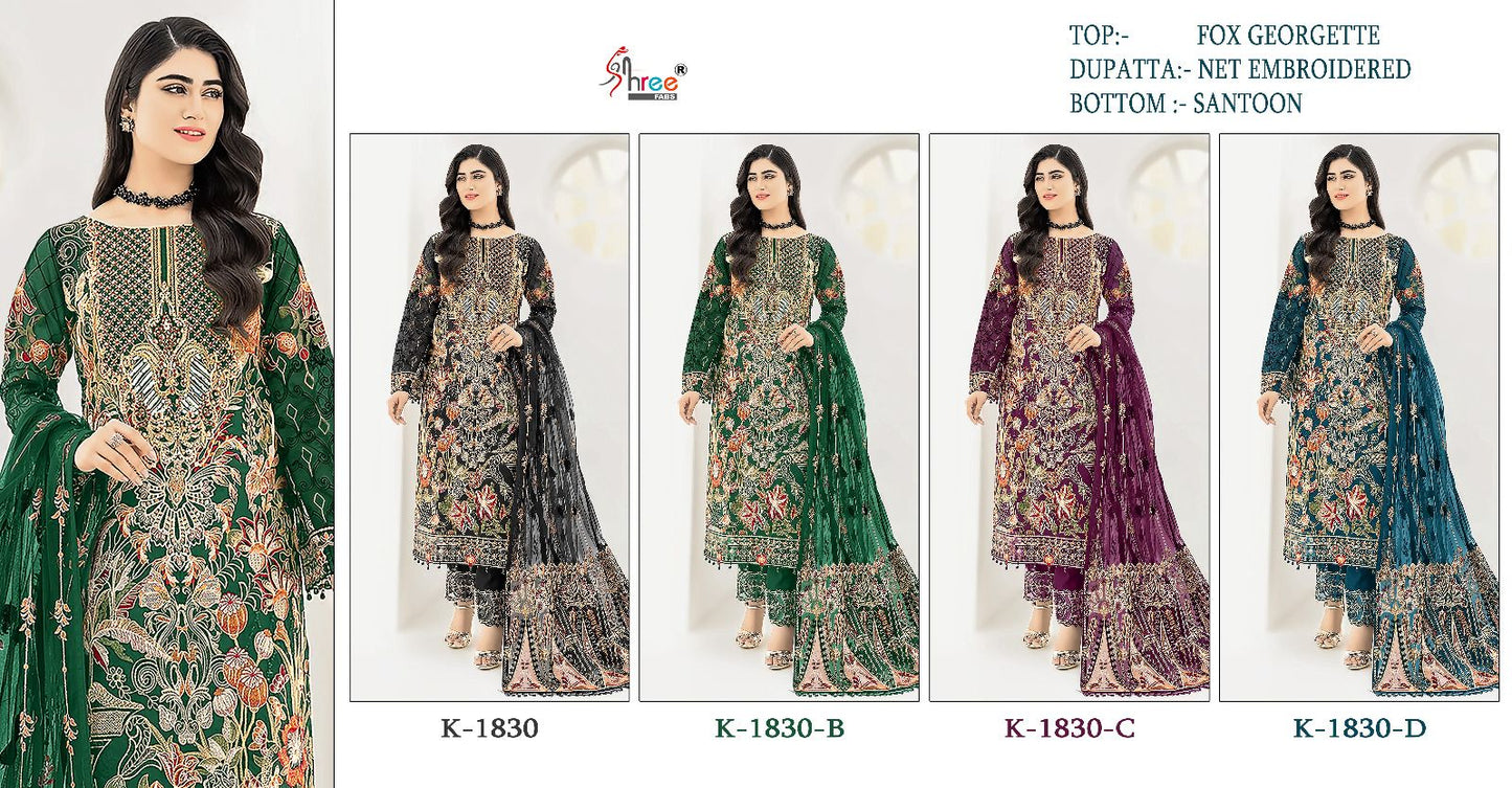 1830 Shree Fabs Georgette Pakistani Salwar Suits