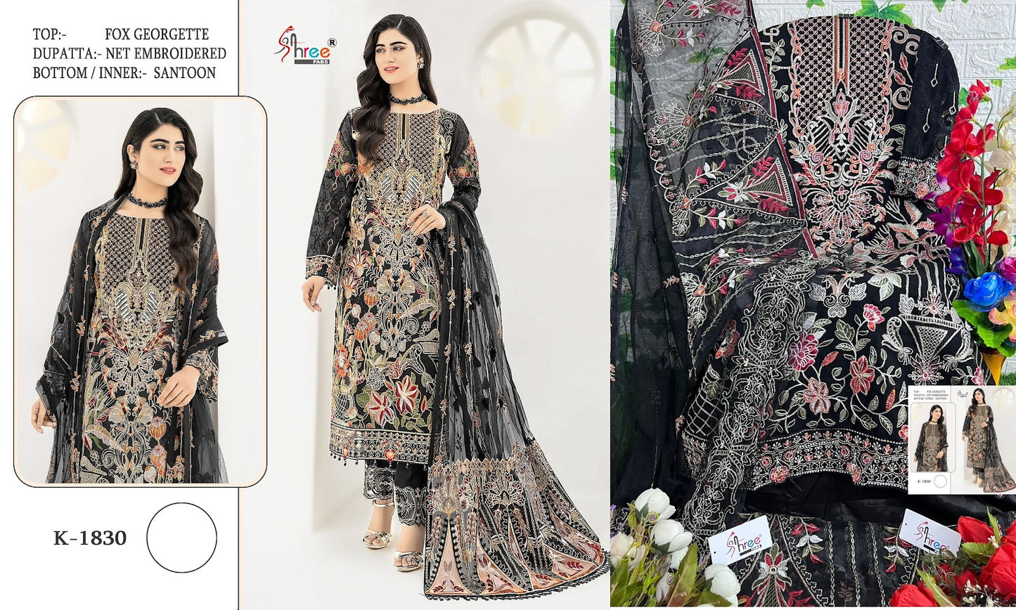 1830 Shree Fabs Georgette Pakistani Salwar Suits