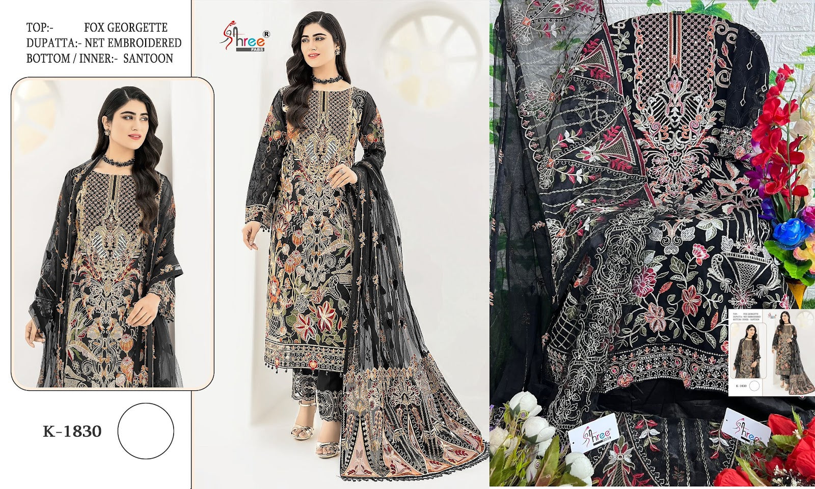 1830 Shree Fabs Georgette Pakistani Salwar Suits