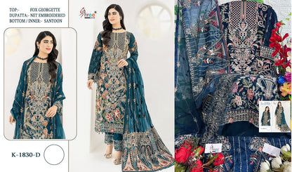 1830 Shree Fabs Georgette Pakistani Salwar Suits