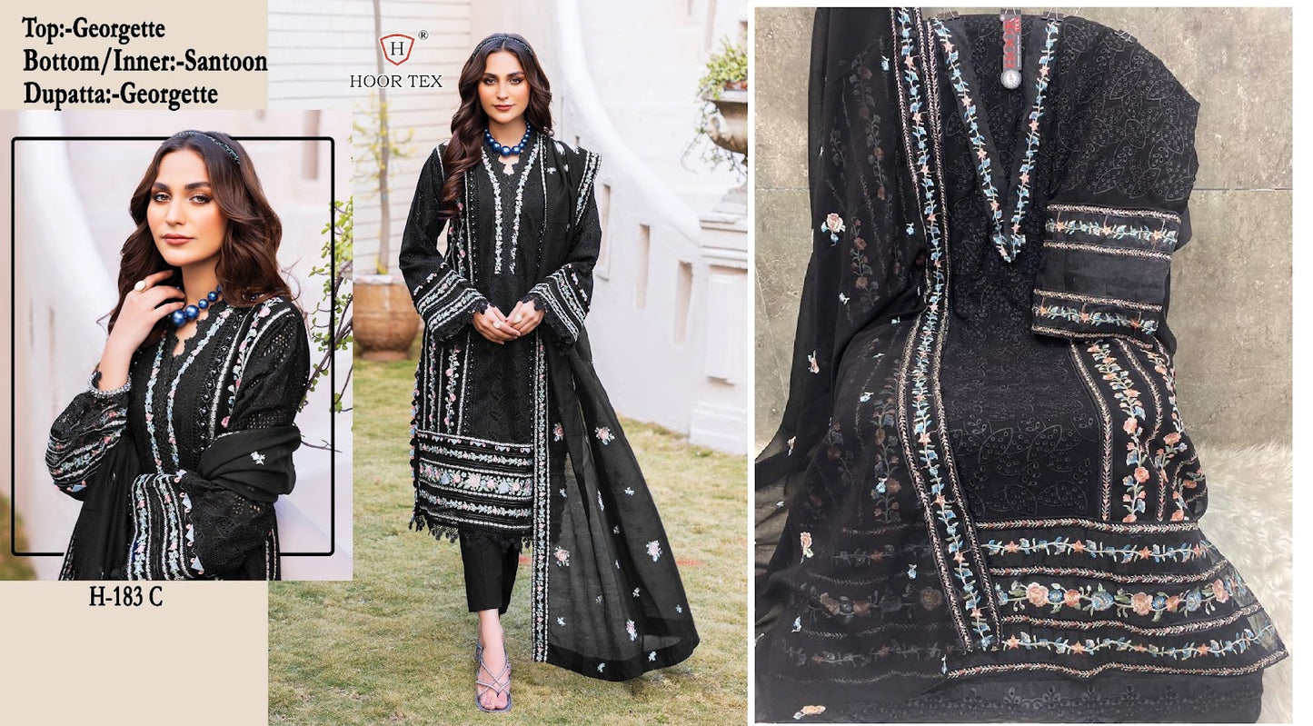 183 Hoor Tex Georgette Pakistani Salwar Suits