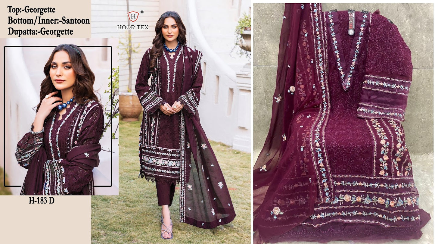 183 Hoor Tex Georgette Pakistani Salwar Suits