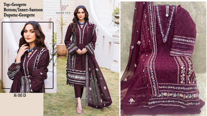 183 Hoor Tex Georgette Pakistani Salwar Suits