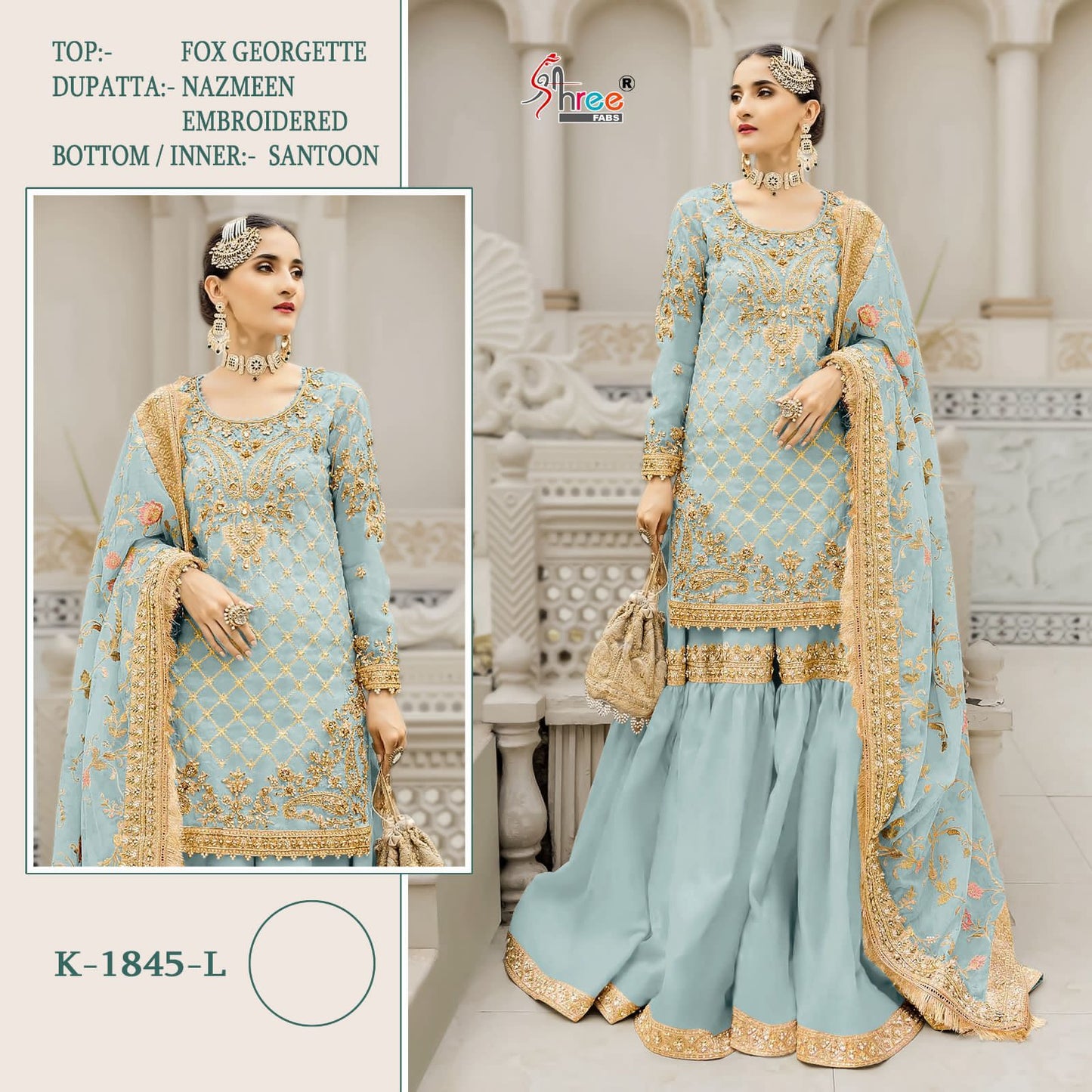 1845-Colors Shree Fabs Fox Georgette Pakistani Salwar Suits