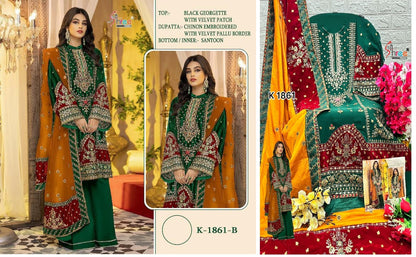1861 Shree Fabs Georgette Pakistani Salwar Suits