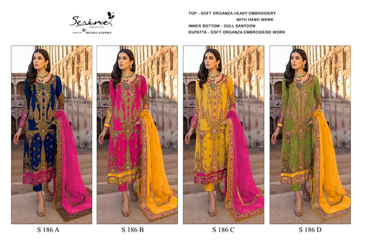 186 Serine Organza Pakistani Salwar Suits