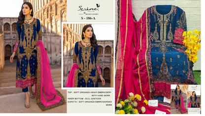 186 Serine Organza Pakistani Salwar Suits