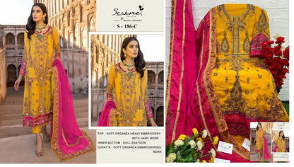186 Serine Organza Pakistani Salwar Suits