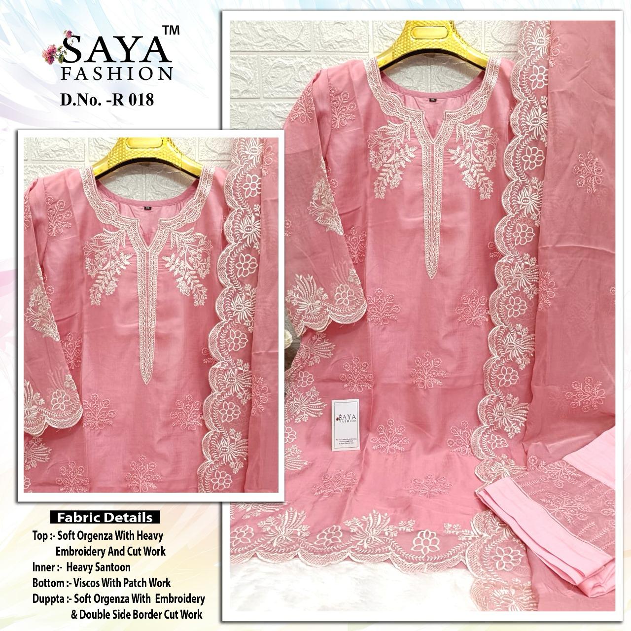 18 Saya Fashion Organza Pakistani Readymade Suits