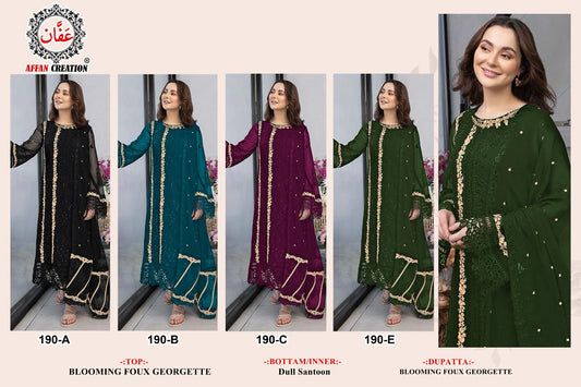 190 Affan Creation Fox Georgette Pakistani Salwar Suits