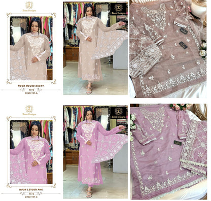 191-Ac Ziaaz Designs Organza Pakistani Salwar Suits
