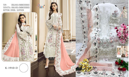 1910 Shree Fabs Organza Pakistani Salwar Suits