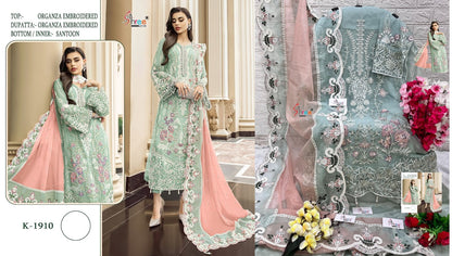 1910 Shree Fabs Organza Pakistani Salwar Suits