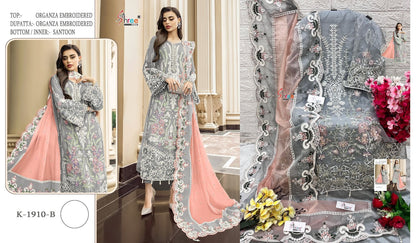 1910 Shree Fabs Organza Pakistani Salwar Suits