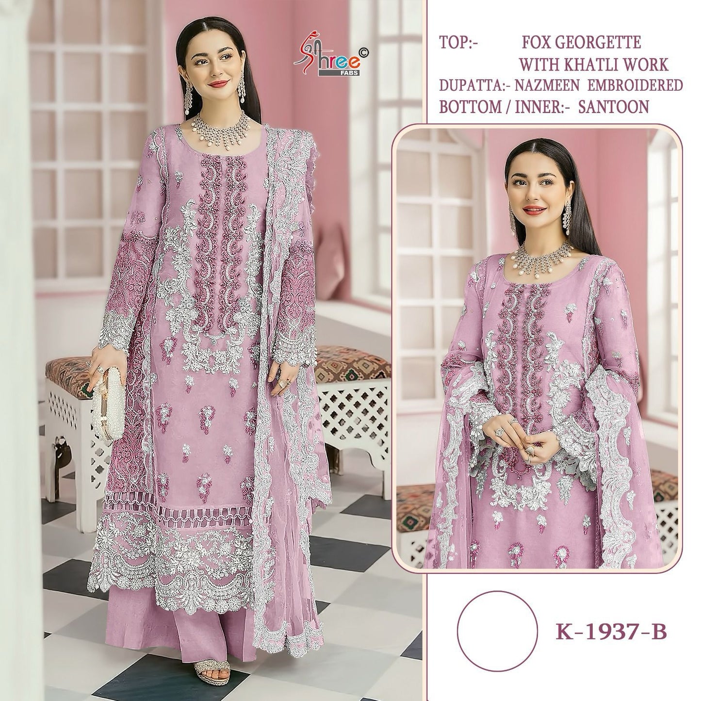 1937 Shree Fabs Fox Georgette Pakistani Salwar Suits