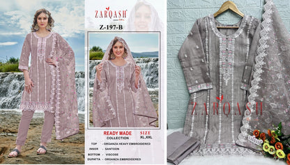 197 Zarqash Organza Pakistani Readymade Suits