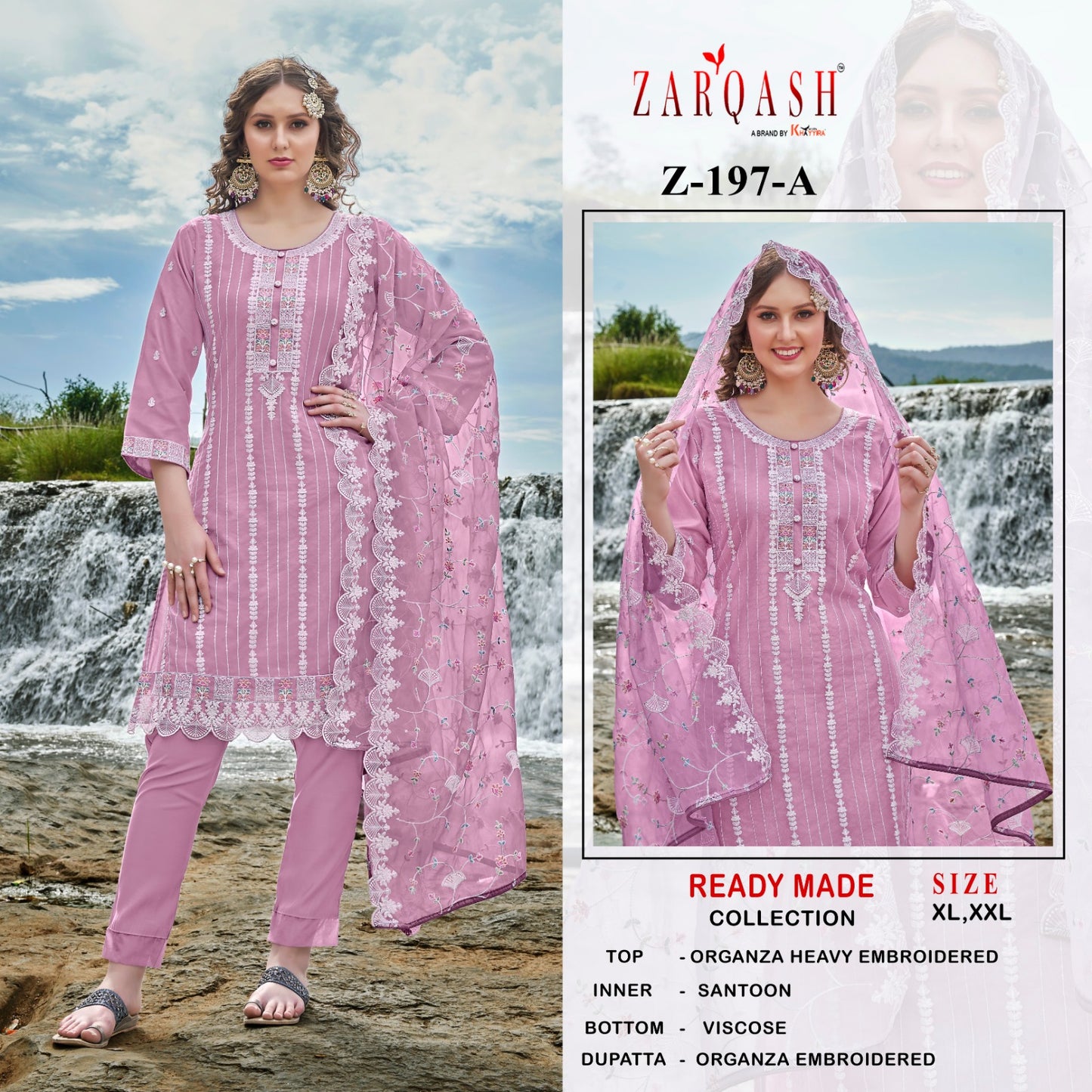 197 Zarqash Organza Pakistani Readymade Suits