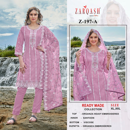 197 Zarqash Organza Pakistani Readymade Suits