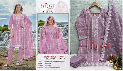 197 Zarqash Organza Pakistani Readymade Suits