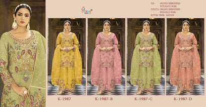 1987 Shree Fabs Organza Pakistani Salwar Suits