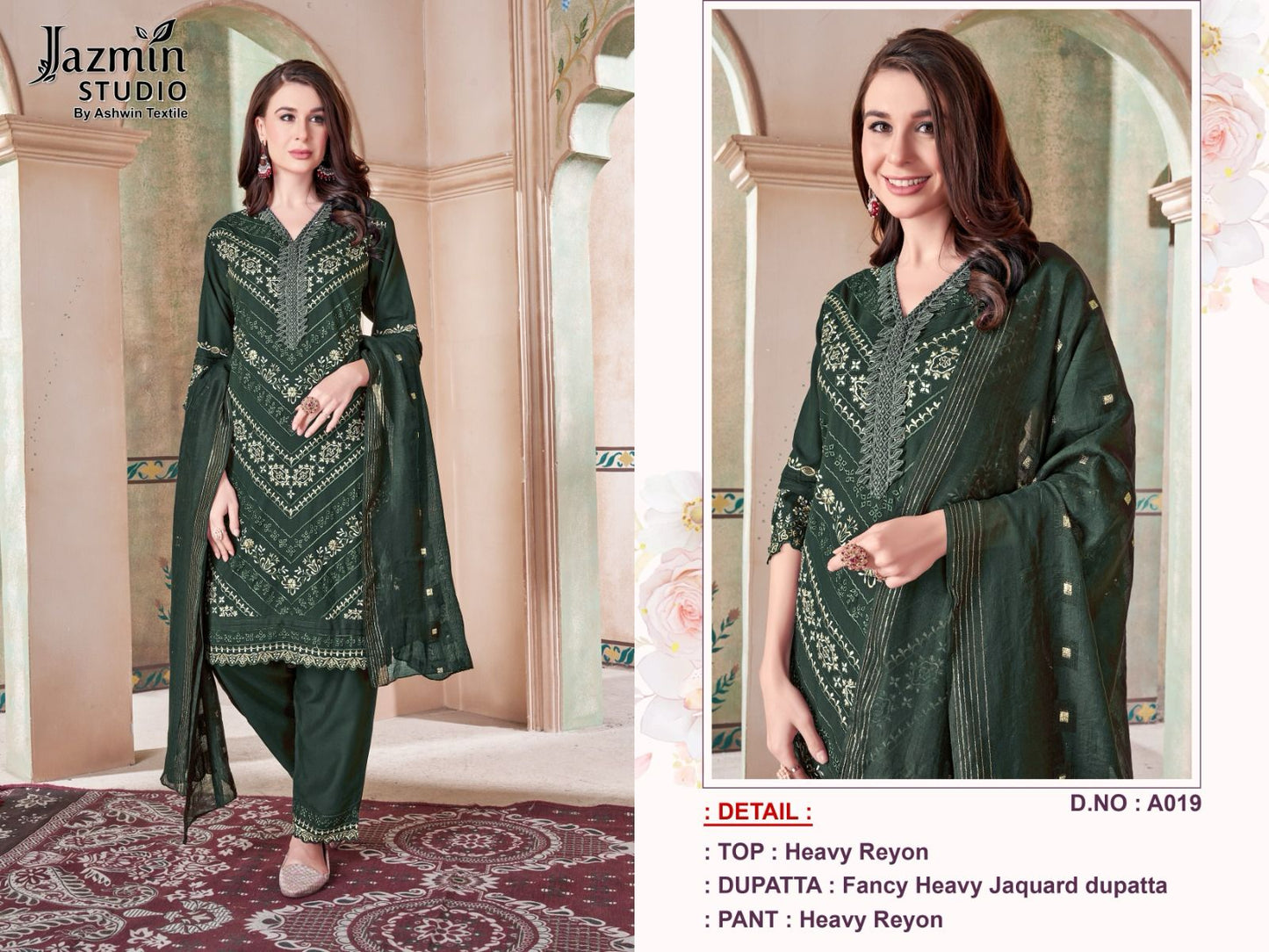 19 Jazmin Studio Reyon Pakistani Readymade Suits