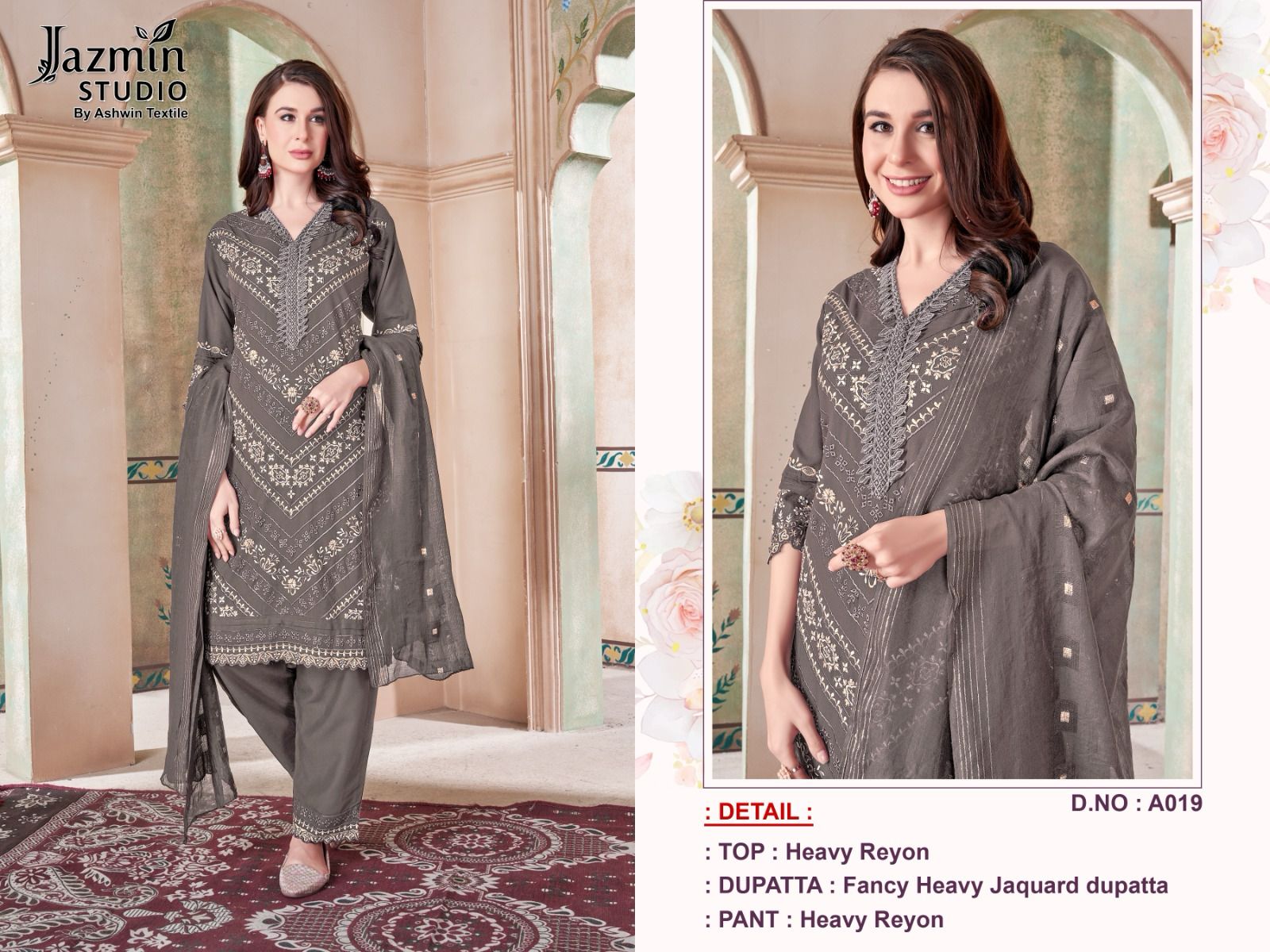 19 Jazmin Studio Reyon Pakistani Readymade Suits