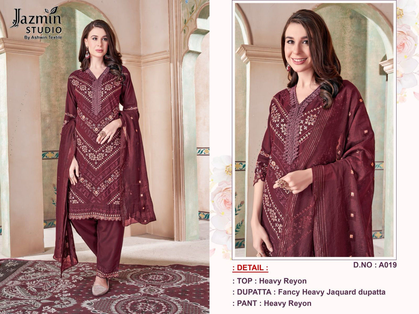 19 Jazmin Studio Reyon Pakistani Readymade Suits