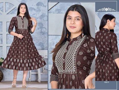 1St Eddition-2 Mlm Kalash Lifestyle Rayon Anarkali Kurtis