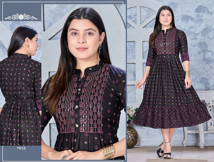 1St Eddition-2 Mlm Kalash Lifestyle Rayon Anarkali Kurtis