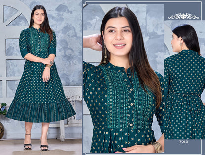 1St Eddition-2 Mlm Kalash Lifestyle Rayon Anarkali Kurtis