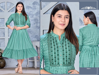 1St Eddition-2 Mlm Kalash Lifestyle Rayon Anarkali Kurtis