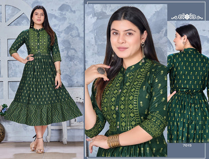 1St Eddition-2 Mlm Kalash Lifestyle Rayon Anarkali Kurtis