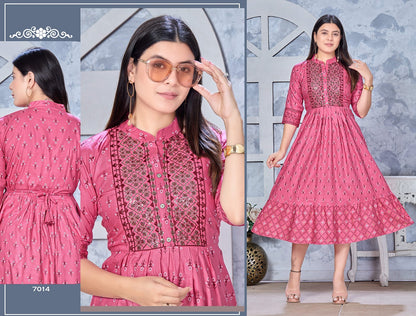 1St Eddition-2 Mlm Kalash Lifestyle Rayon Anarkali Kurtis