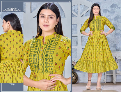 1St Eddition-2 Mlm Kalash Lifestyle Rayon Anarkali Kurtis