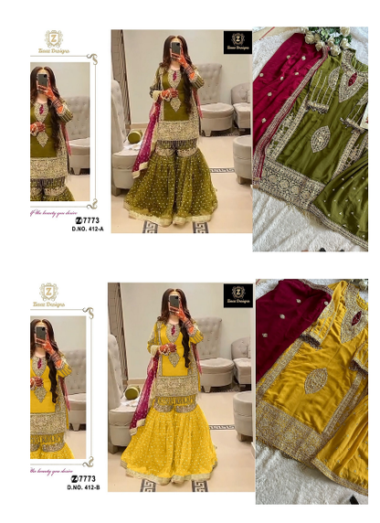 412 Ziaaz Designs Georgette Pakistani Salwar Suits