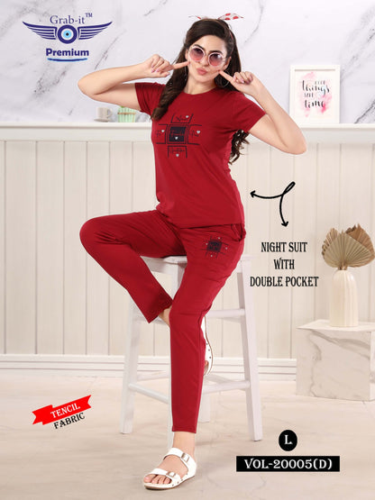 20005-D Grab It Tencil Pyjama Night Suits