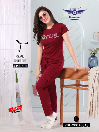 20018-A-Cargo Grab It Tencil Pyjama Night Suits