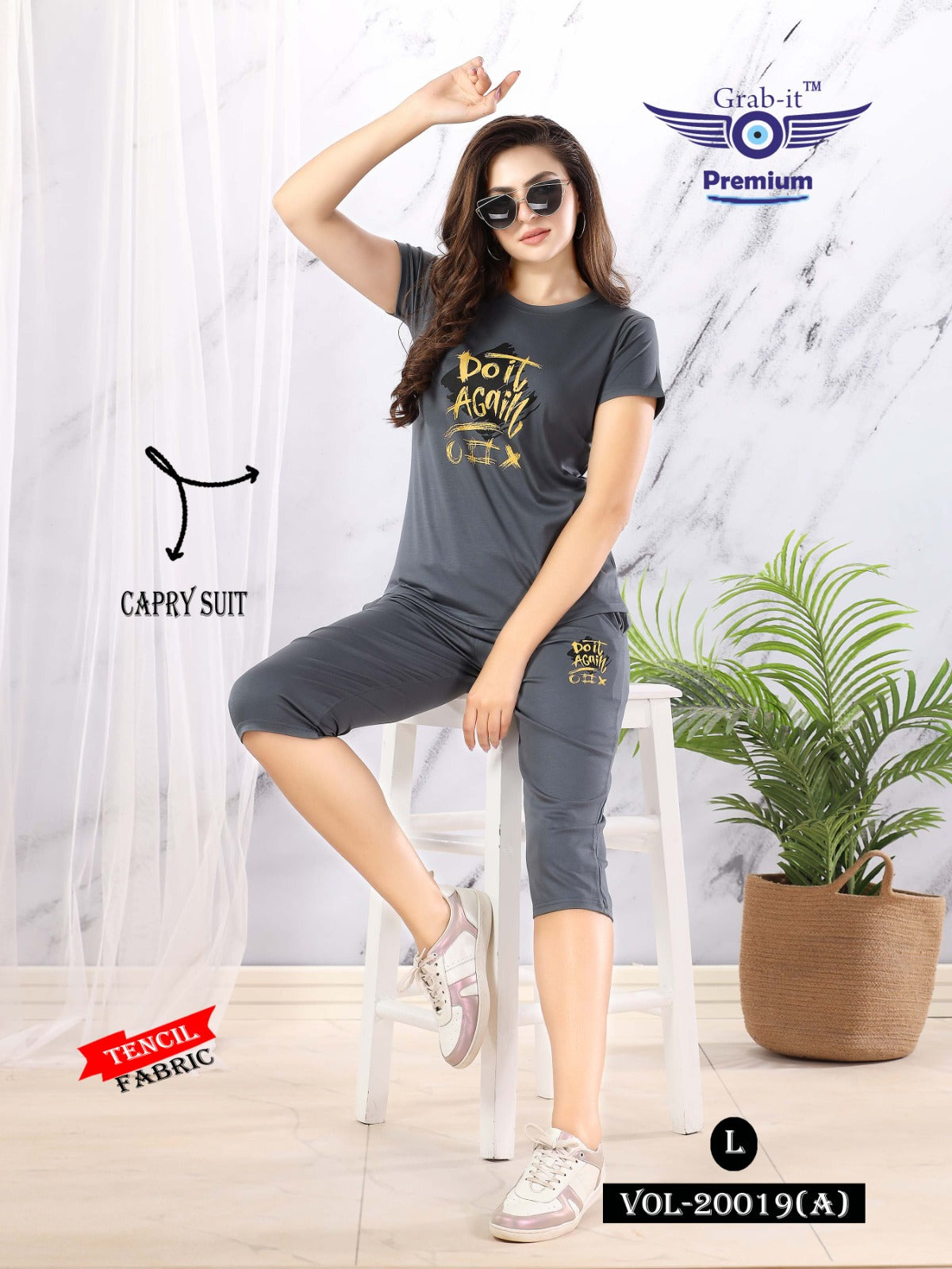 20019-A Grab It Tencil Capri Night Suits