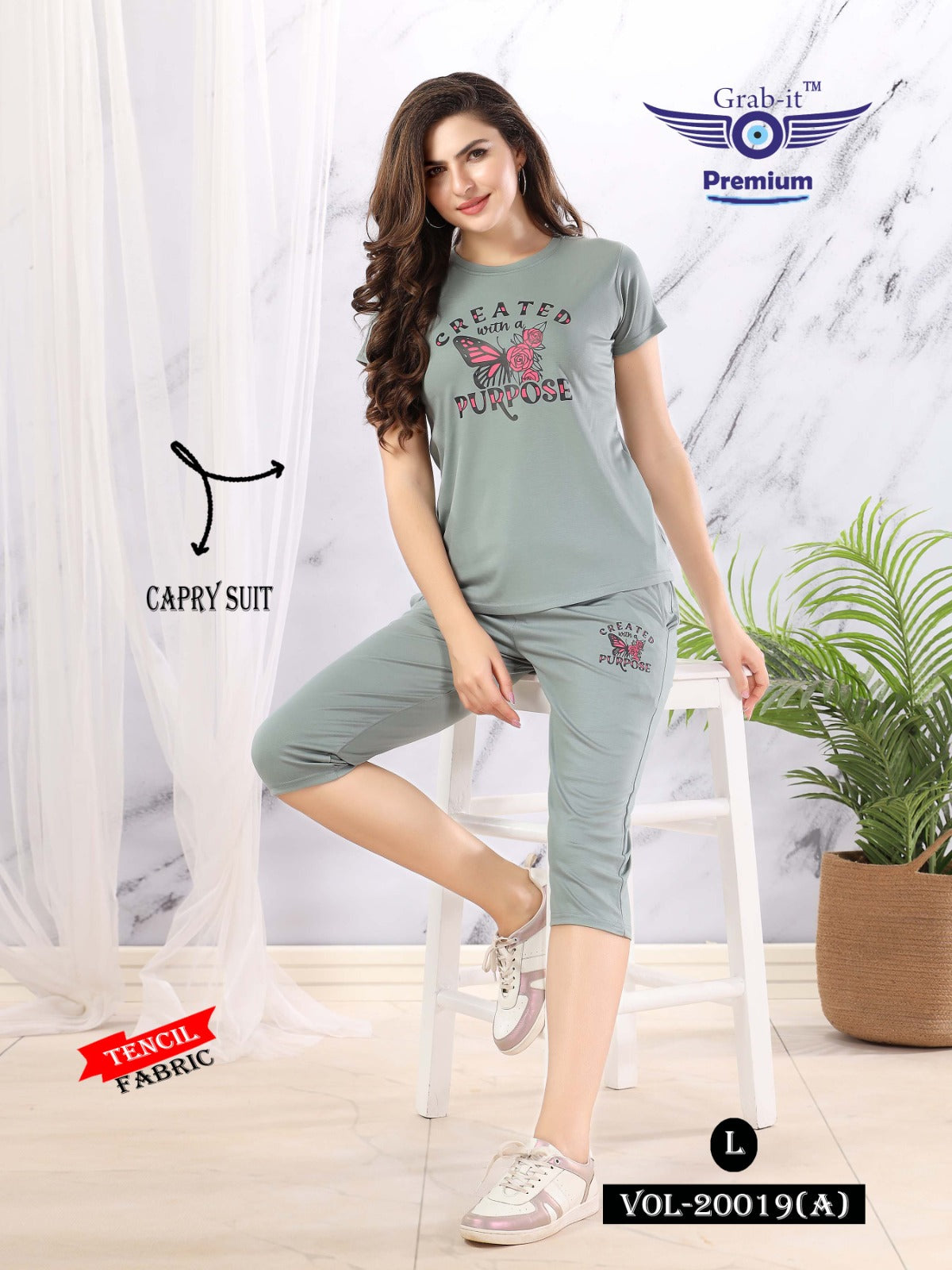 20019-A Grab It Tencil Capri Night Suits