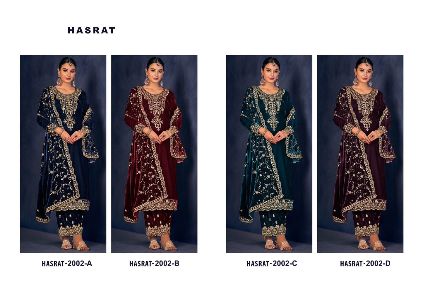 2002-Hasrat Safa Creation Viscose Velvet Suits