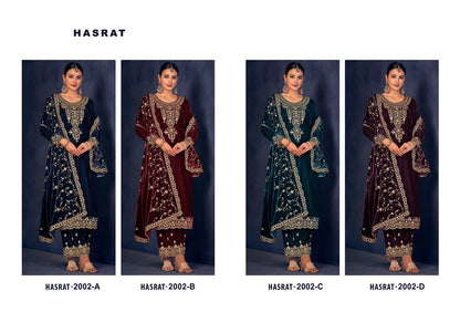 2002-Hasrat Safa Creation Viscose Velvet Suits