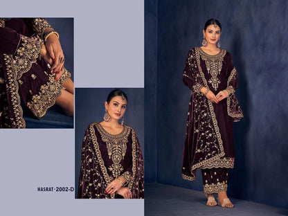 2002-Hasrat Safa Creation Viscose Velvet Suits