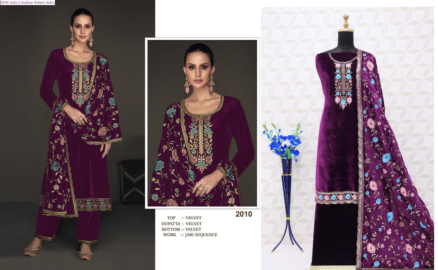 2010 Safa Creation Viscose Velvet Suits