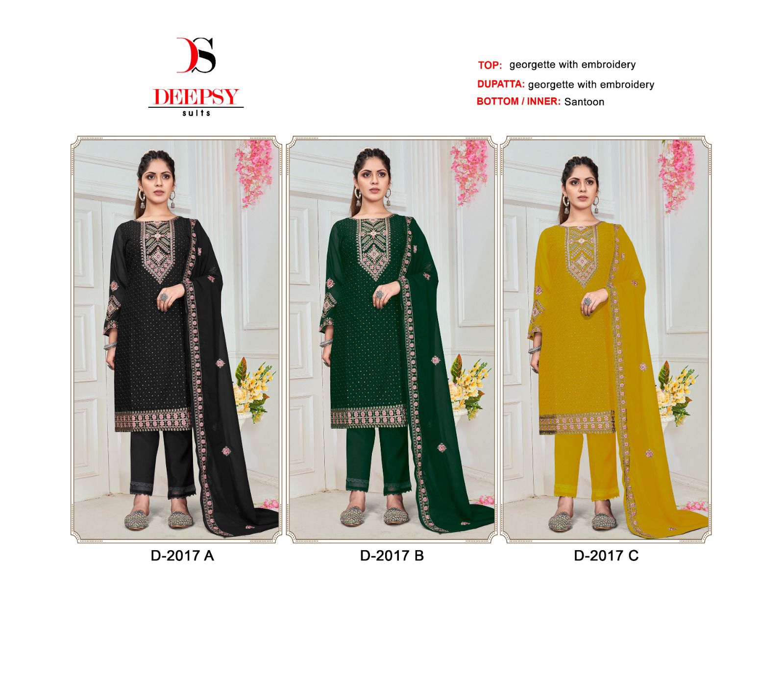 2017 Deepsy Georgette Pakistani Salwar Suits