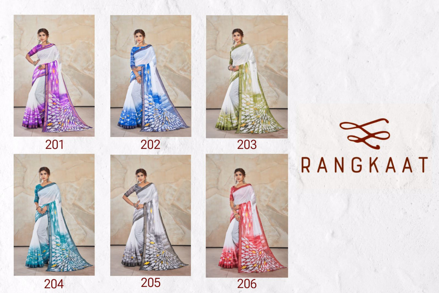 201 To 206 Rangkaat Chanderi Silk Sarees